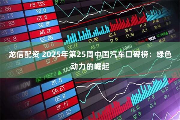 龙信配资 2025年第25周中国汽车口碑榜：绿色动力的崛起