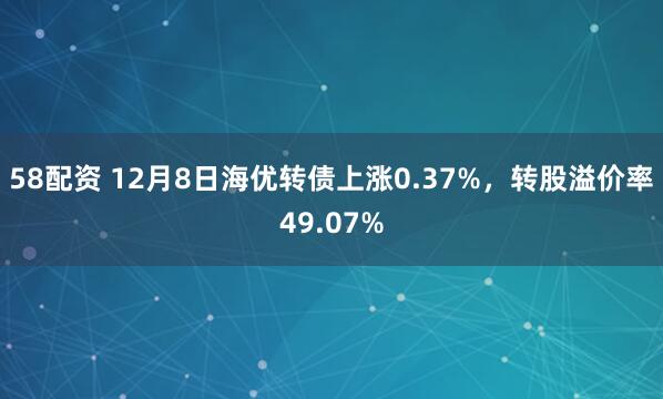 58配资 12月8日海优转债上涨0.37%,转股溢价率49.07%
